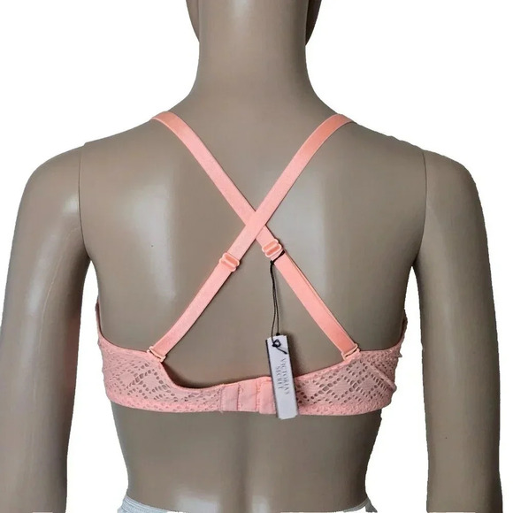 Victoria’s Secret Lined Perfect Coverage orange crochet lace Bra size 36D - Picture 4 of 7